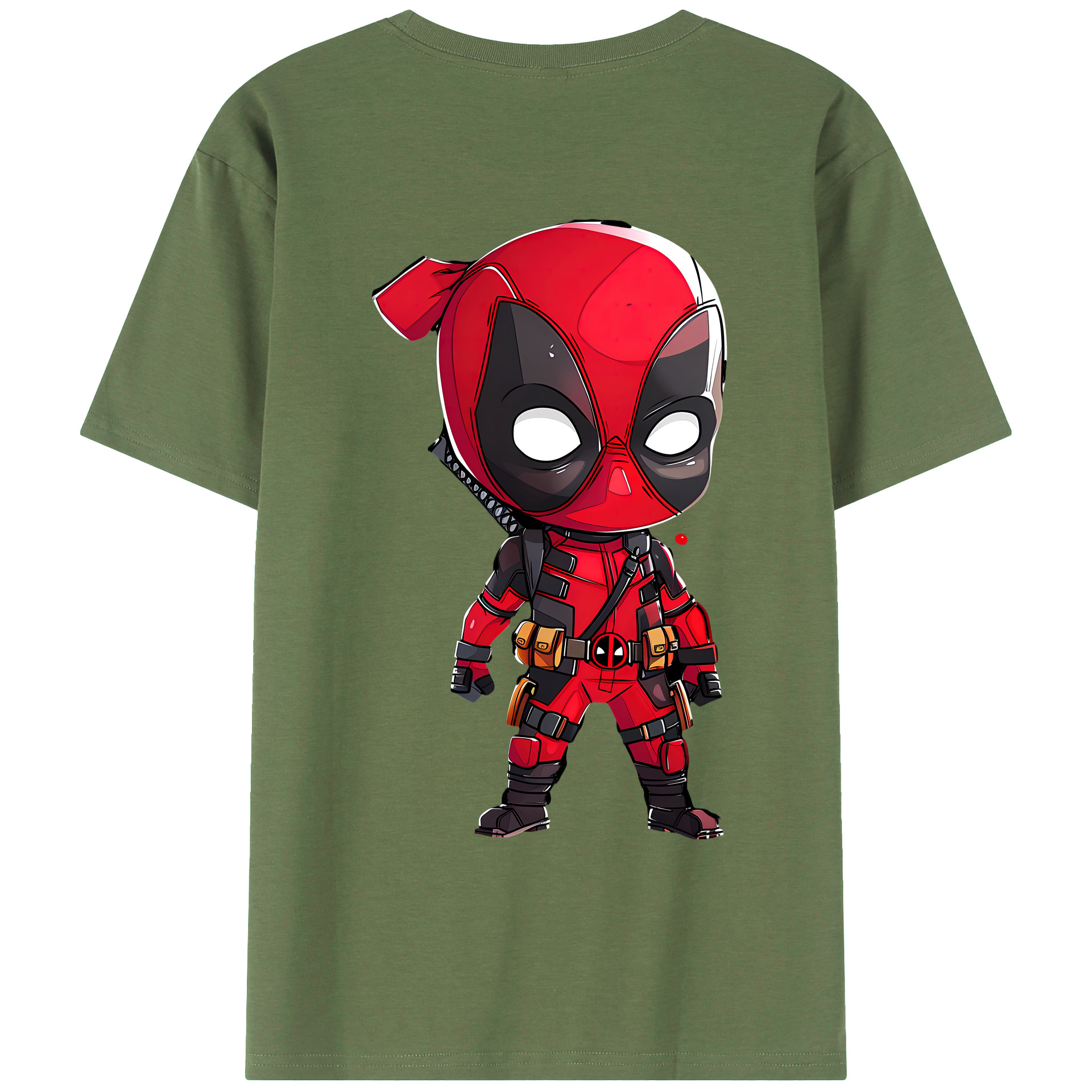 （画像用） Deadpool デッドプール 綿100％ メンズ半袖Tシャツ（バックプリント） 通気性